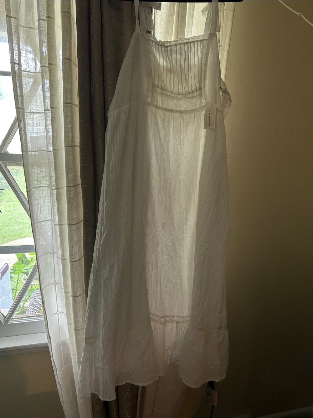 Lucky Brand White Gauze Midi Dress